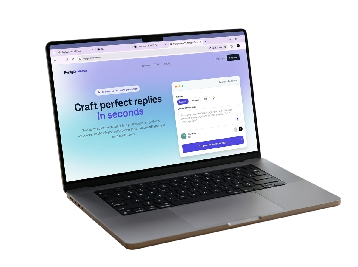 ReplyUniverse Homepage Mockup